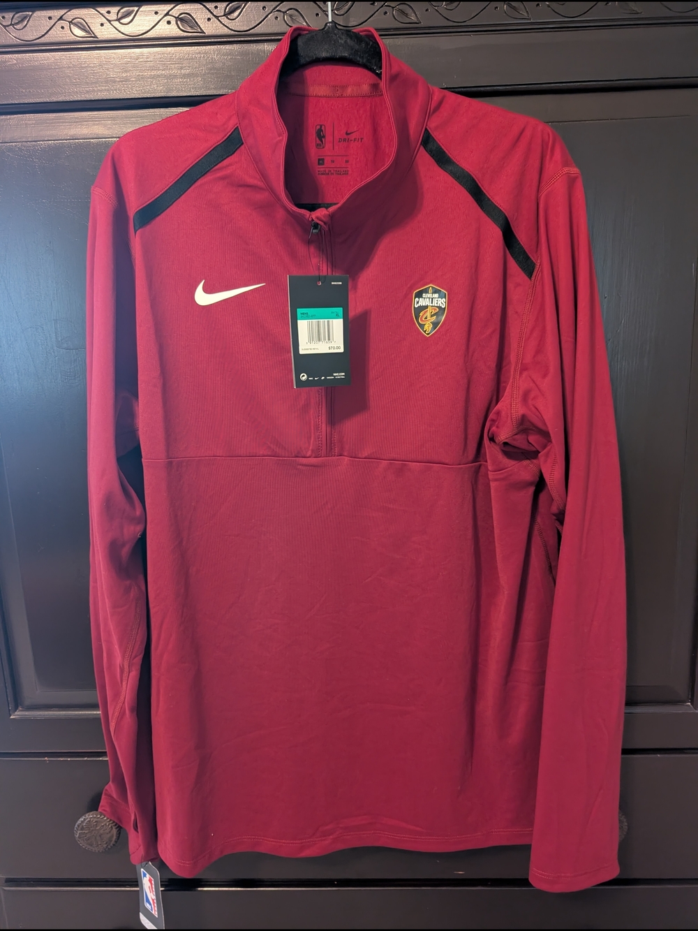 Nike Cleveland Cavaliers Red Quarter-Zip Pullover